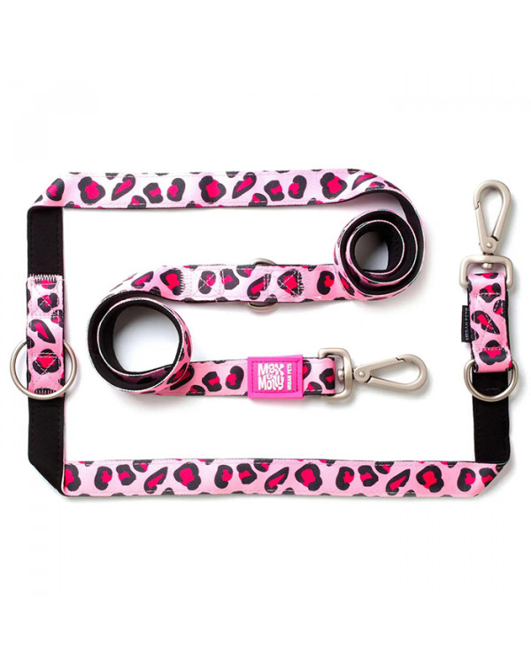 Max & Molly Multi-Function Leash Leopard Pink Багатофункціональний повідець, малюнок "Леопард рожевий"