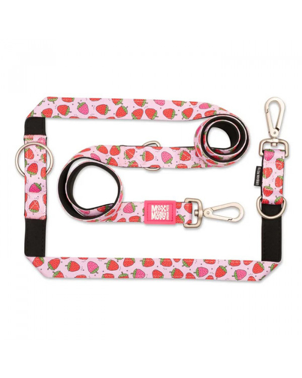 Max & Molly Multi-Function Leash Strawberry Dream Багатофункціональний повідець, малюнок "Полуниця"