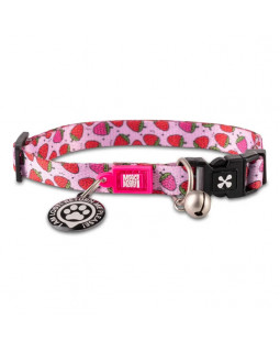 Max & Molly Smart ID Cat Collar Strawberry Dream Нашийник для котів з QR-кодом, малюнок "Полуниця"