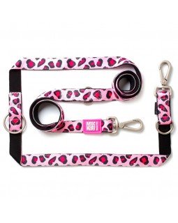 Max & Molly Multi-Function Leash Leopard Pink Багатофункціональний повідець, малюнок "Леопард рожевий"
