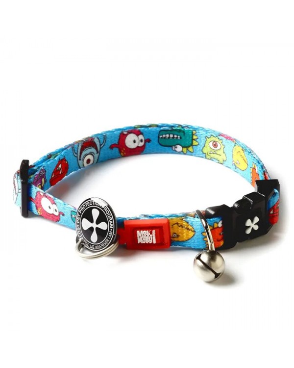 Max & Molly Smart ID Cat Collar Little Monsters Нашийник для котів з QR-кодом, малюнок "Маленькі монстри"