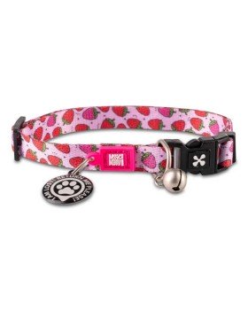 Max & Molly Smart ID Cat Collar Strawberry Dream Нашийник для котів з QR-кодом, малюнок "Полуниця"