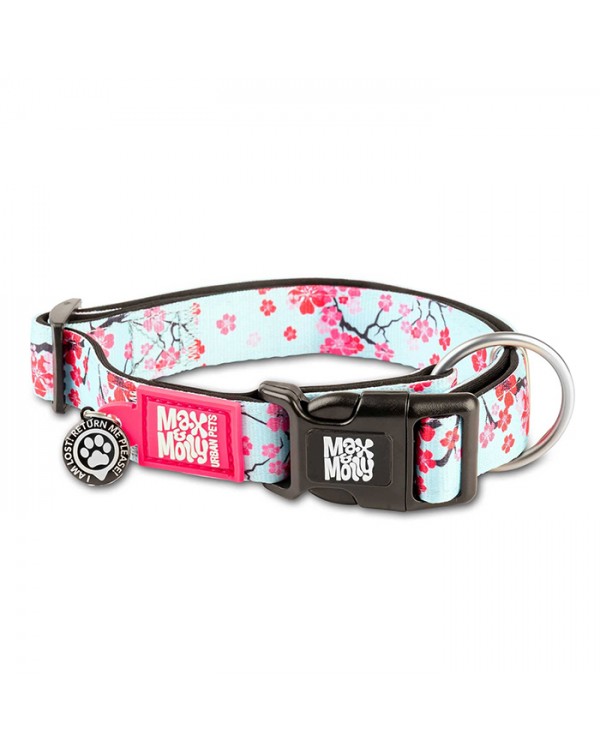 Max & Molly Smart ID Collar Cherry Bloom Нашийник з QR-кодом, малюнок "Квітуча вишня"