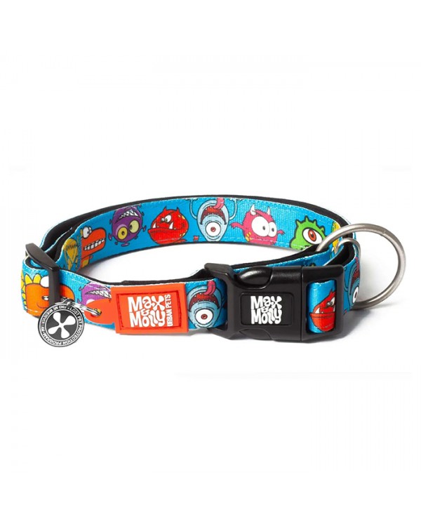 Max & Molly Smart ID Collar Little Monsters Нашийник з QR-кодом, малюнок "Маленькі монстри"
