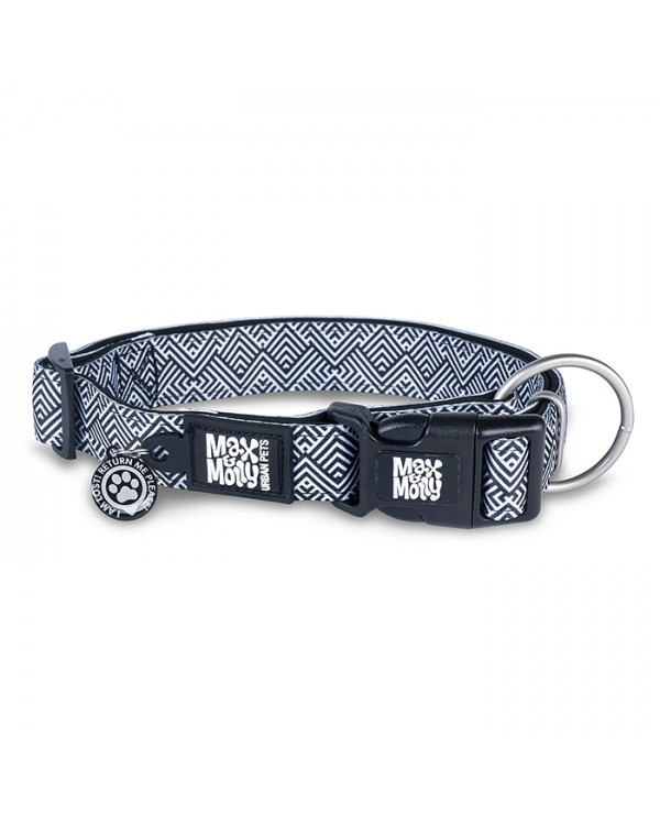 Max & Molly Smart ID Collar Mykonos Black Нашийник з QR-кодом, малюнок "Міконос чорний"