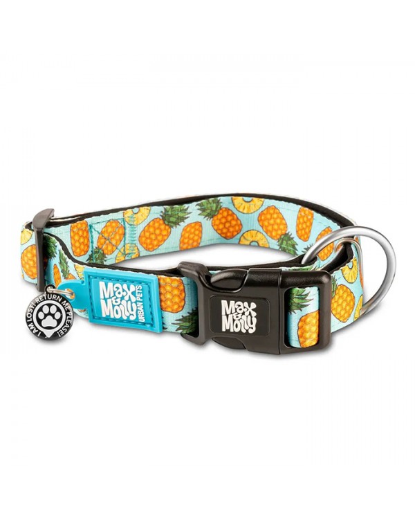 Max & Molly Smart ID Collar Sweet Pineapple Нашийник з QR-кодом, малюнок "Солодкий Ананас"