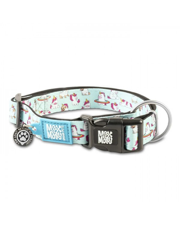 Max & Molly Smart ID Collar Unicorn Нашийник з QR-кодом, малюнок "Єдиноріжки"