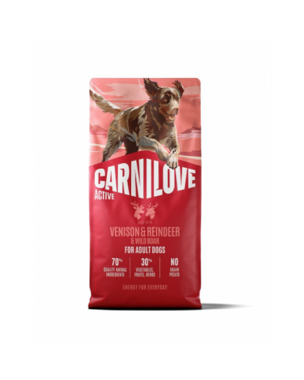 Carnilove Active Venison & Reindeer & Wild Boar Active Adults Сухий корм для дорослих собак з м'ясом північного оленя та кабана