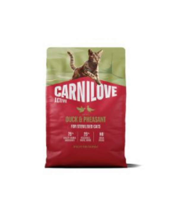 Сухий корм для стерилізованих котів Carnilove Active Duck & Pheasant Sterilised з качкою та фазаном