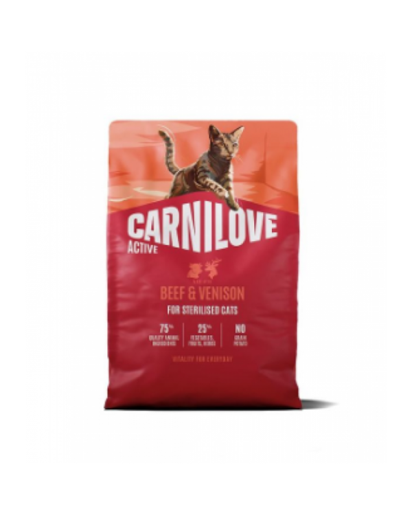 Сухий корм для стерилізованих кішок з оленіною та яловичиною Carnilove Active Beef & Venison Sterilised
