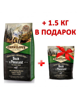 Carnilove Adult Duck & Pheasant 12 + 1.5 кг