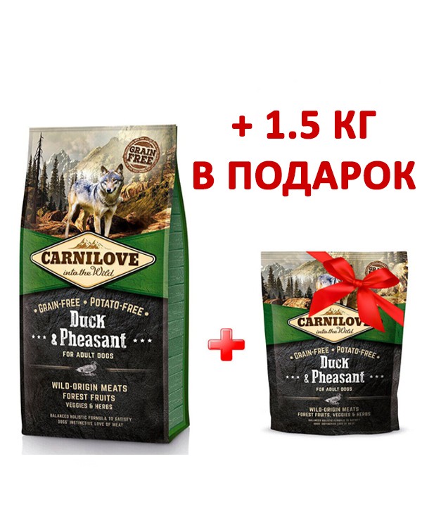 Carnilove Adult Duck & Pheasant 12 + 1.5 кг
