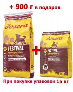 Josera Festival Корм для вибагливих собак з лососем 15кг + 0.9 кг