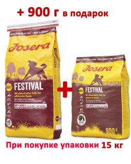 Josera Festival Корм для вибагливих собак з лососем 15кг + 0.9 кг Josera Festival Корм для вибагливих собак з лососем 15кг + 0.9 кг