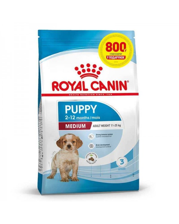 Royal Canin Medium Puppy 4 кг (3.2 кг + 800 г)