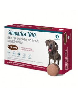 Simparica TRIO - Протипаразитарні жувальні таблетки від бліх, гельмінтів та кліщів для собак вагою від 40 до 60 кг