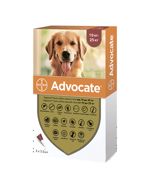 Bayer Advocate для собак вагою 10-25 кг