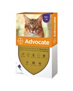 Advocate для кішок вагою 4 - 8 кг, проти бліх, кліщів і гельмінтів