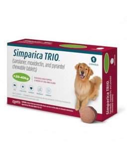 Simparica TRIO - Протипаразитарні жувальні таблетки від бліх, гельмінтів та кліщів для собак вагою від 20 до 40 кг