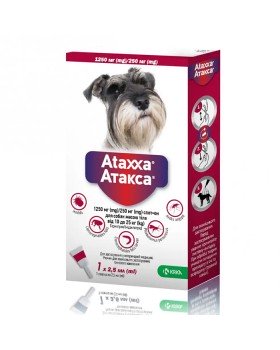 Ataxxa Spot-On краплі на холку від бліх та кліщів для собак вагою 10-25 кг