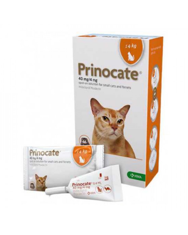 Prinocate (Принокат) краплі на холку від бліх, кліщів та гельмінтів для котів вагою до 4 кг