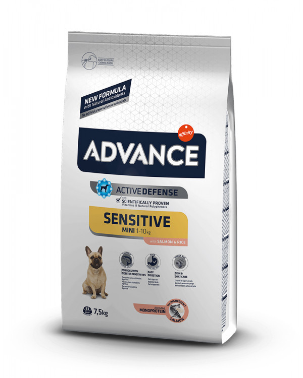 Advance Mini Sensitive для дорослих собак малих порід з чутливим травленням, з лососем