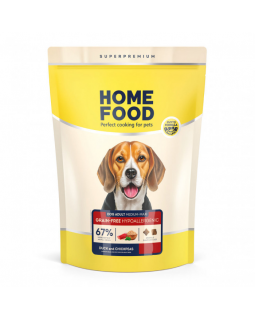 Home Food беззерновий для собак середніх і великих порід з качкою і нутом