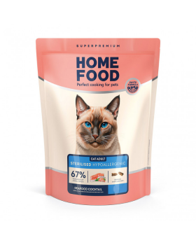 Home Food  гіпоалергенний корм для дорослих котів, морський коктейль