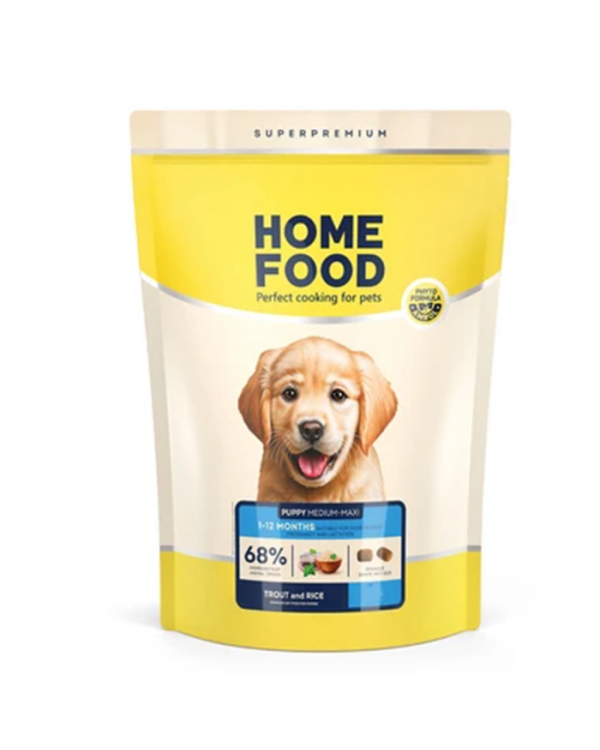 Home Food для цуценят середніх і великих порід з фореллю та рисом