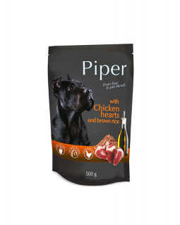 Dolina Noteci Piper Chicken Hearts пауч з курячими серцями і коричневим рисом для собак