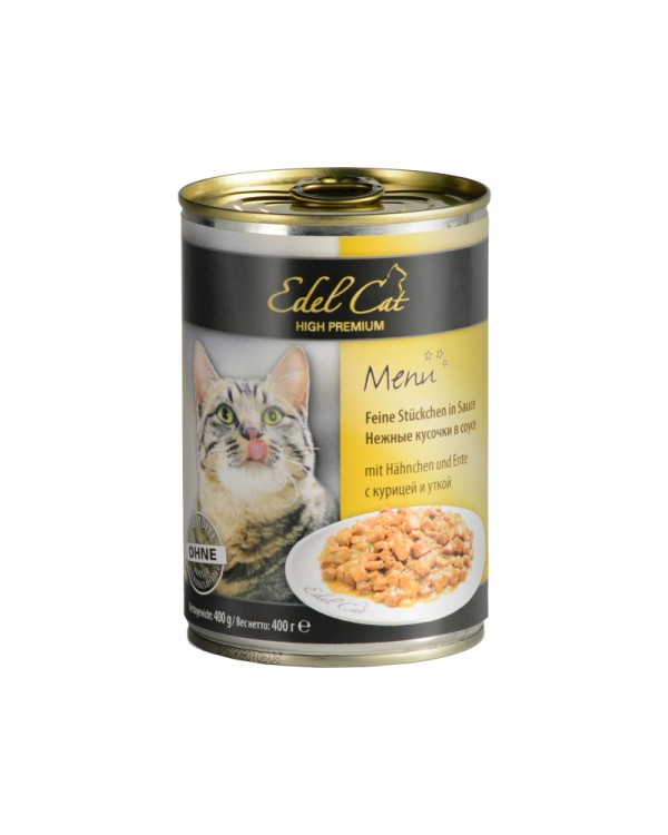 Edel Cat Для взрослых котов с курицей и уткой