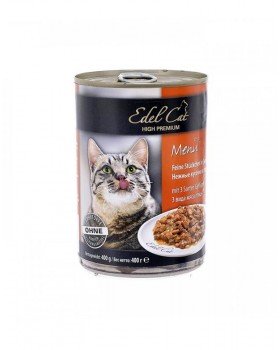Edel Cat Для взрослых котов три вида мяса