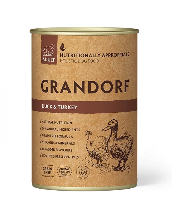 Grandorf Duck &Turkey Вологий корм для собак з м'ясом качки та індичкою