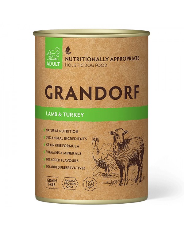 Grandorf Lamb & Turkey Вологий корм для собак з м'ясом ягня та індичкою Grandorf Lamb & Turkey Вологий корм для собак з м'ясом ягня та індичкою