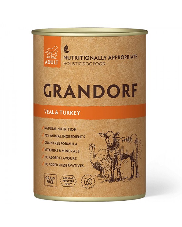 Grandorf Veal & Turkey Вологий корм для собак з м'ясом телятини та індичкою