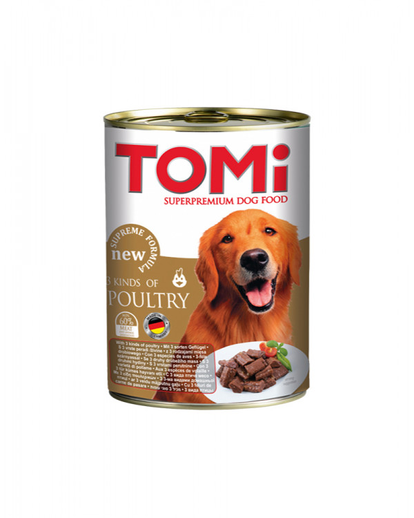 TOMi 3 kinds of poultry консерва для собак 3 вида птицы 