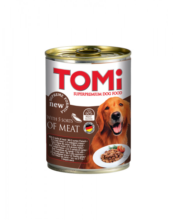 TOMi 5 kinds of meat консерва для собак 5 видов мяса 