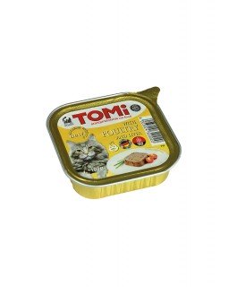 TOMi poultry liver Паштет для взрослых кошек с птицей и печенью, 100 г.