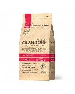 Grandorf Lamb&Brown Rice Adult Indoor - Грандорф Сухий корм з ягням та бурим рисом для дорослих, домашніх кішок Grandorf Lamb&Brown Rice Adult Indoor - Грандорф Сухий корм з ягням та бурим рисом для дорослих, домашніх кішок