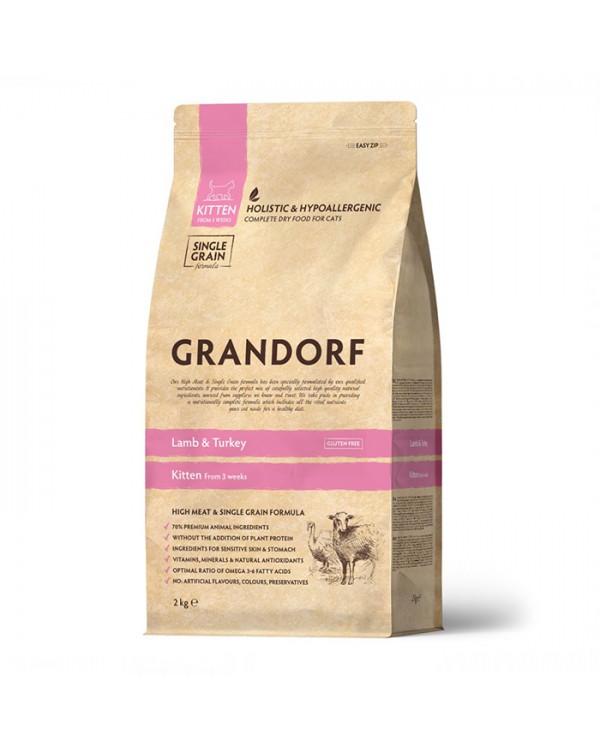 Grandorf  Lamb&Brown Rice Kitten - Грандорф Сухий корм з ягням та бурим рисом для кошенят