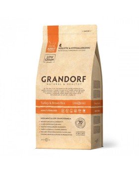 Grandorf Turkey&Brown Adult Rice Sterilized - Грандорф Сухий корм з індичкою та рисом для стерилізованих котів