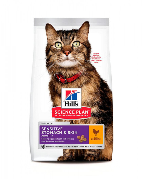 Hill's Science Plan Adult Sensitive Stomach & Skin для кішок c куркою
