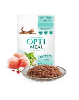 OptiMeal Вологий корм для кошенят з куркою