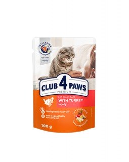 Клуб 4 лапи Вологий корм Premium для дорослих кішок з індичкою в желе