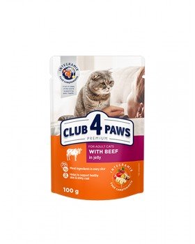 Клуб 4 лапи Premium для дорослих котів з яловичиною в желе Клуб 4 лапи Premium для дорослих котів з яловичиною в желе