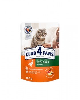Клуб 4 лапи Premium для дорослих котів з качкою в соусі