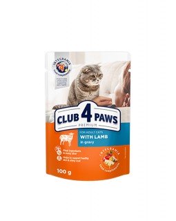 Клуб 4 лапи Premium для дорослих котів з ягням в соусі