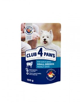 Клуб 4 лапи Консерви для дорослих собак малих порід з ягням в соусі