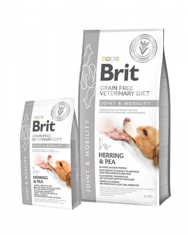 Brit GF VetDiets Dog Joint & Mobility Dog для суглобів з оселедцем, лососем, горохом і гречкою