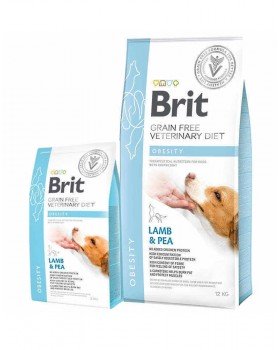Brit GF VetDiets Dog Obesity при надмірній вазі з ягнятиною, індичкою і горохом